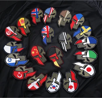 Skull Helmet Spartan Punisher National Flag Embroidery Patches USA Russia Spain France 9x5.5cm DIY Accessory Hoop and Loop
Skull Helmet Spartan Punisher National Flag Embroidery Patches USA Russia Spain France 9x5.5cm DIY Accessory Hoop and Loop