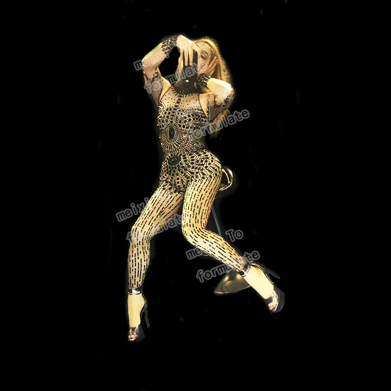 Glitter black spider rhinestone sexy elastic jumpsuit bar nightclub concert singer dancer costume
Glitter black spider rhinestone sexy elastic jumpsuit bar nightclub concert singer dancer costume