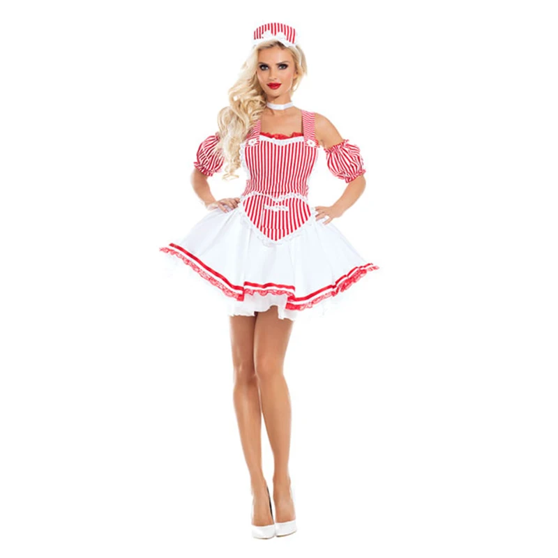 New Pink Stripe Oktoberfest Beer Girl Costume German Bavarian Beer Wench Party Fancy Dress Women sexy Maid costume for Halloween
New Pink Stripe Oktoberfest Beer Girl Costume German Bavarian Beer Wench Party Fancy Dress Women sexy Maid costume for Halloween