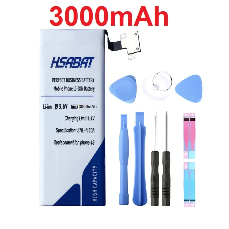 HSABAT High Capacity 3000mAh Battery for iPhone 4S for iPhone4S Battery 4GS Batteries tools+Sticker
HSABAT High Capacity 3000mAh Battery for iPhone 4S for iPhone4S Battery 4GS Batteries tools+Sticker