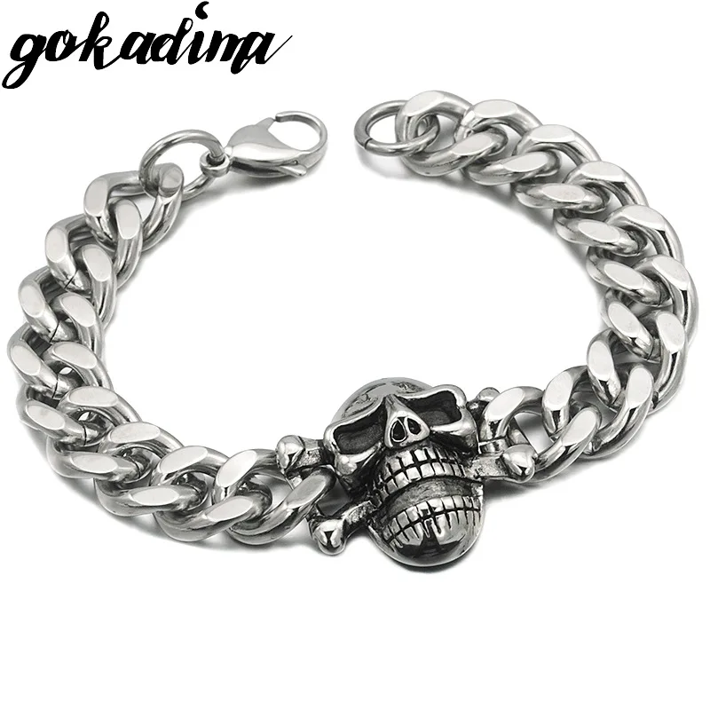 GOKADIMA Cool 316L Stainless Steel Skull Bracelet Chain For PUNK 2018 Biker Jewelry MEN BRACELETS, WB173
GOKADIMA Cool 316L Stainless Steel Skull Bracelet Chain For PUNK 2018 Biker Jewelry MEN BRACELETS, WB173