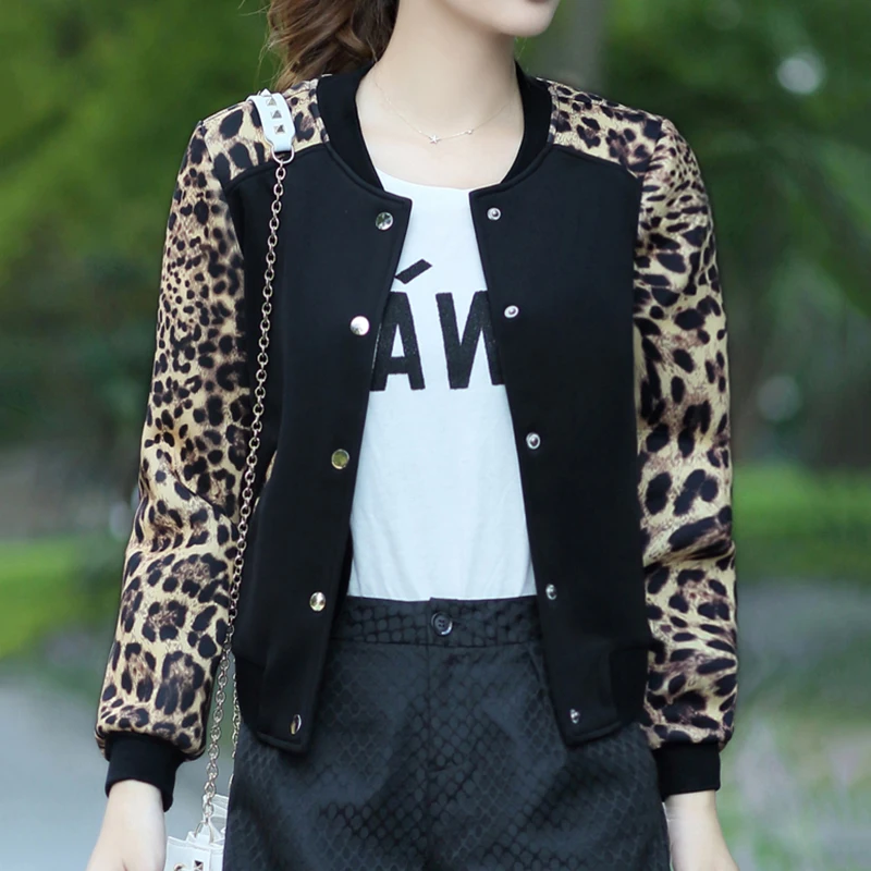 Women's Coat Female Jacket Clothes Harajuku Plus Size Bomber Jacket Self-Cultivation Printing Leopard Print Women Cardigan 565
Women's Coat Female Jacket Clothes Harajuku Plus Size Bomber Jacket Self-Cultivation Printing Leopard Print Women Cardigan 565