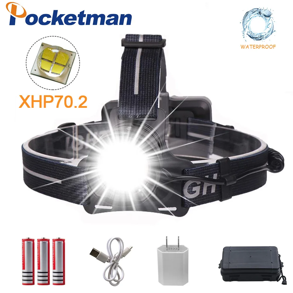 50000lm xhp70.2 headlight Super Bright Led Headlamp usb Rechargeable Head Torch xhp70 lantern 3*18650 battery fishing camping
50000lm xhp70.2 headlight Super Bright Led Headlamp usb Rechargeable Head Torch xhp70 lantern 3*18650 battery fishing camping