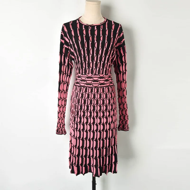 Runway 2019 New Spring Women Dress Vintage Knit O-neck Vintage Fold Dress Slim High Quality Femmle vestidos de fiesta de noche
Runway 2019 New Spring Women Dress Vintage Knit O-neck Vintage Fold Dress Slim High Quality Femmle vestidos de fiesta de noche