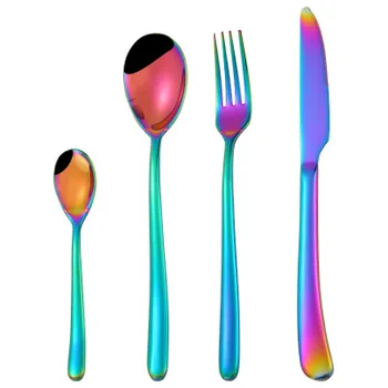 4Pcs/Set Stainless Steel Dinnerware Set Black Rainbow Rose Gold Cutlery Dinner Western Tableware Kitchen Accessories
4Pcs/Set Stainless Steel Dinnerware Set Black Rainbow Rose Gold Cutlery Dinner Western Tableware Kitchen Accessories