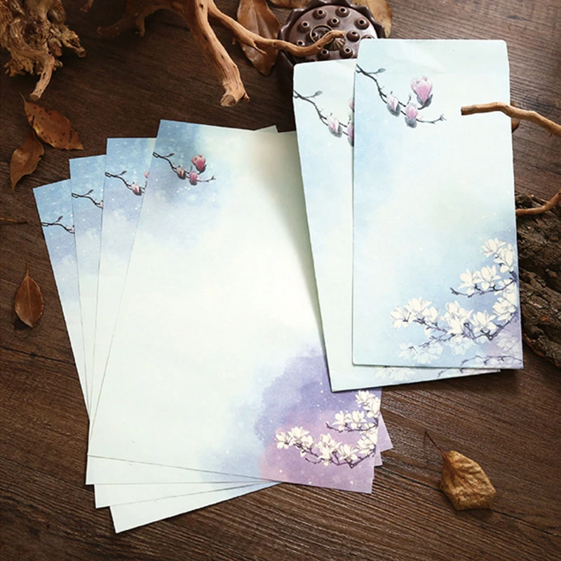 6pcs/set Cute Paper Envelope Letter Paper Set Chinese Ink Painting Lotus Flowers Craft Envelope Invitation Kawaii Stationery
6pcs/set Cute Paper Envelope Letter Paper Set Chinese Ink Painting Lotus Flowers Craft Envelope Invitation Kawaii Stationery
