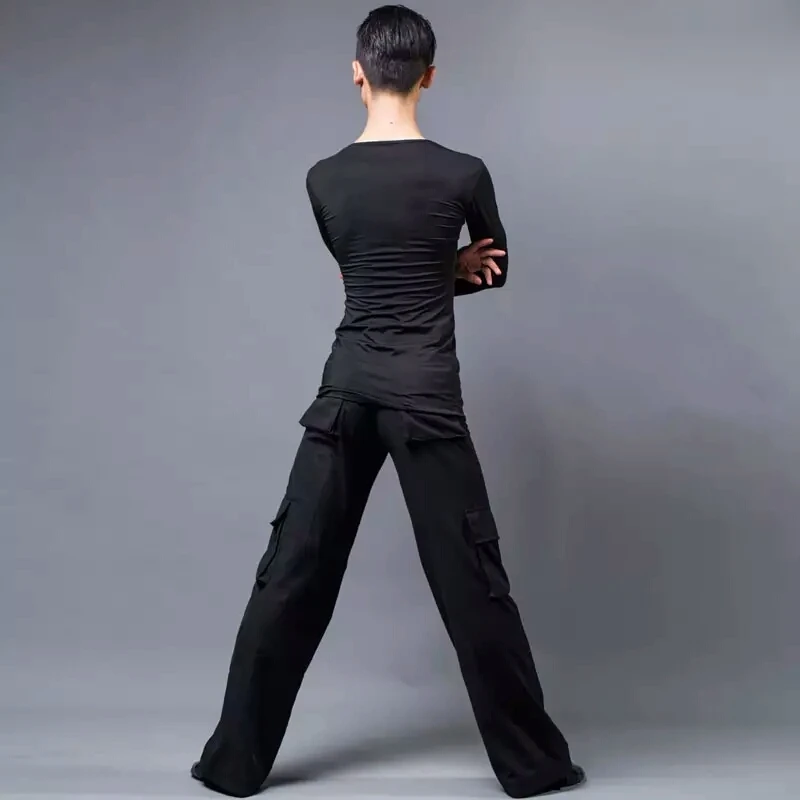 5 цветов популярные рубашки для латинских танцев мужчин Современные топы с