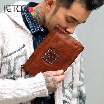 AETOO Retro head cowhide Zipper handbag Male Large capacity hand grip bag soft leather hand bag leather casual envelope bag vint
AETOO Retro head cowhide Zipper handbag Male Large capacity hand grip bag soft leather hand bag leather casual envelope bag vint