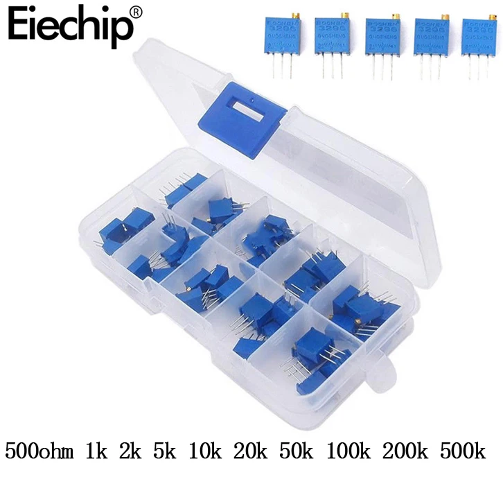 3296W Multiturn Trimmer Potentiometer 3296W-1-103LF Variable Resistor 500 ohm 1K 2K 5K 10K 20K 50K 100K 200K 500K Ptentiometers
3296W Multiturn Trimmer Potentiometer 3296W-1-103LF Variable Resistor 500 ohm 1K 2K 5K 10K 20K 50K 100K 200K 500K Ptentiometers