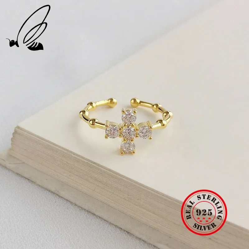 Cross Open Rings 925 Sterling Silver Simple Golden Vintage CZ Resizable Ring For Women Silver S925 Jewelry Anillos Mujer Bijoux
Cross Open Rings 925 Sterling Silver Simple Golden Vintage CZ Resizable Ring For Women Silver S925 Jewelry Anillos Mujer Bijoux