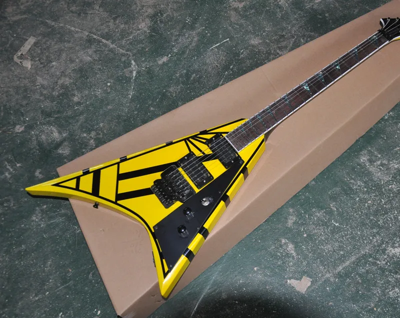 Shape V 6-String Electric Guitar,Black Stripes Crossed,Black Hardware with 2 Open Pickups,Black Pickguard,24 Frets,can Custom
Shape V 6-String Electric Guitar,Black Stripes Crossed,Black Hardware with 2 Open Pickups,Black Pickguard,24 Frets,can Custom