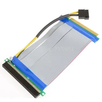 

Jimier CY Cable 20cm PCI-E Express 16X to 16x Riser Extender Card with Molex IDE Power & Ribbon Cable
