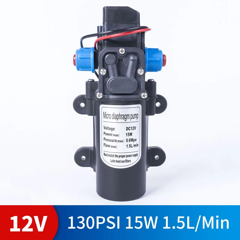 DC 12V 15W 130PSI 1.5L / Min water high pressure diaphragm self-priming pump agricultural electric water pump car wash spray
DC 12V 15W 130PSI 1.5L / Min water high pressure diaphragm self-priming pump agricultural electric water pump car wash spray