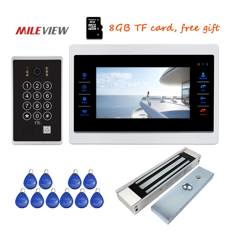 Free Shipping 720P AHD 7" Video Door Phone Intercom Unlock Record Screen Motion Detection Code Keypad RFID Camera Magnetic Lock
Free Shipping 720P AHD 7" Video Door Phone Intercom Unlock Record Screen Motion Detection Code Keypad RFID Camera Magnetic Lock