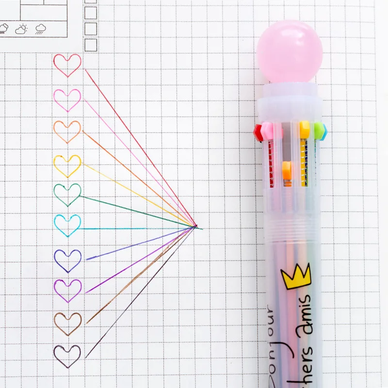 Multi Color Pen 0.5mm Ballpoint Pen 10 Colors Highlighter Maker Pens for Writing Stationery Office Accessories School Supplies
Multi Color Pen 0.5mm Ballpoint Pen 10 Colors Highlighter Maker Pens for Writing Stationery Office Accessories School Supplies
