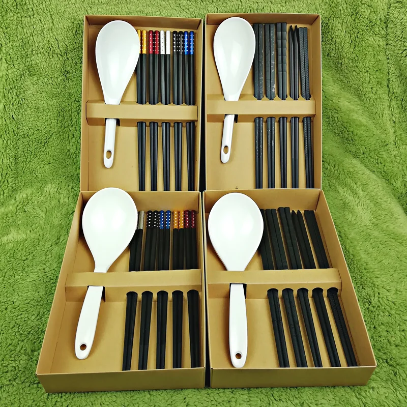 

Alloy Chopsticks A5 Melamine Rice Spoon Six Piece Sets Dinnerware Private Household Gift Giving Tableware Flatware Sets