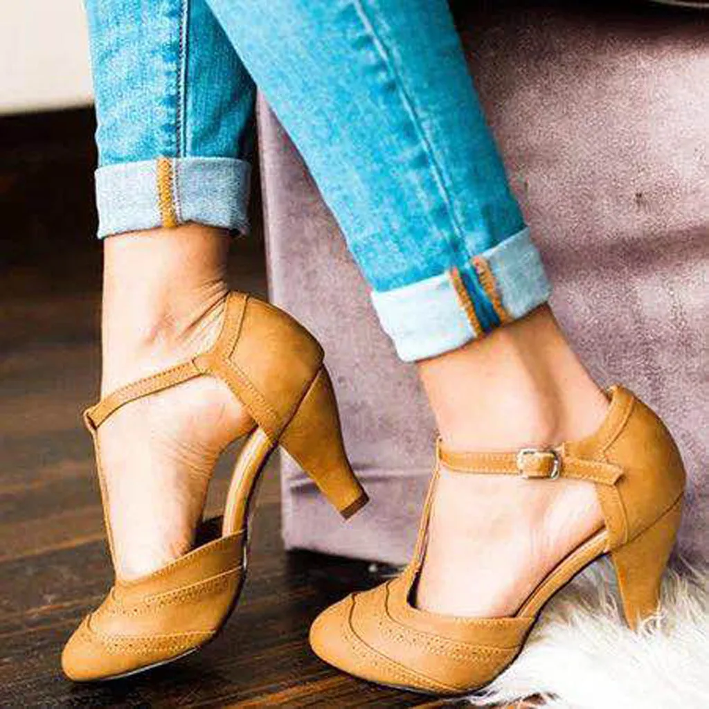 High heel sandals for ladies Womens Fashion Pumps Thick Heel T Type Straps Buckle Beach Shoes Roman Sandals #XTN
High heel sandals for ladies Womens Fashion Pumps Thick Heel T Type Straps Buckle Beach Shoes Roman Sandals #XTN
