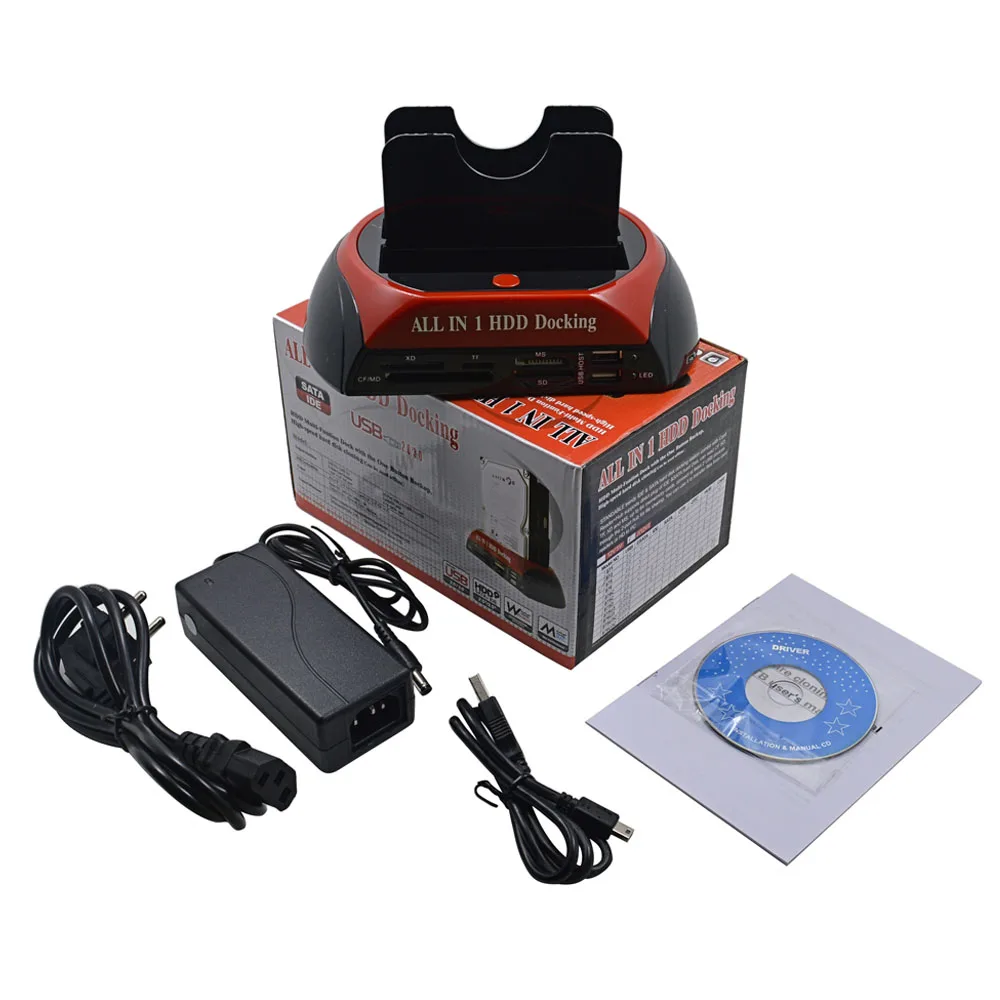 All In 1 HDD Docking Station USB 2.0 2.5" 3.5" IDE SATA External 4TB HDD Box Hard Disk Drive Enclosure Card Reader EU Power Plug
All In 1 HDD Docking Station USB 2.0 2.5" 3.5" IDE SATA External 4TB HDD Box Hard Disk Drive Enclosure Card Reader EU Power Plug