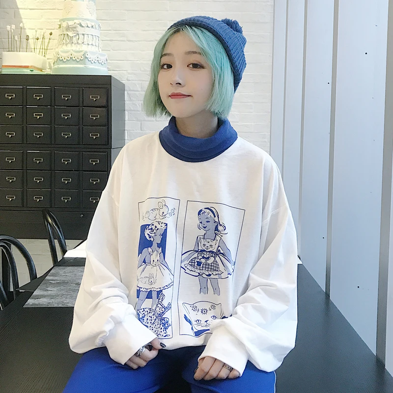Autumn ladies wind cute cartoon playful Korean Harajuku turtleneck hoodies BF loose sleeves Harajuku wimnter Sweatshirt
Autumn ladies wind cute cartoon playful Korean Harajuku turtleneck hoodies BF loose sleeves Harajuku wimnter Sweatshirt