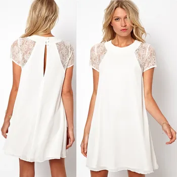 2017 Hot Lace Stitching Short-sleeved Chiffon Mini-dress Samer A-line Short Dress Womens Summer Dresses 2017 Summer
2017 Hot Lace Stitching Short-sleeved Chiffon Mini-dress Samer A-line Short Dress Womens Summer Dresses 2017 Summer