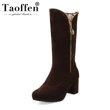 Taoffen Women Mid Calf Boots Plus Size 31-48 Winter Keep Warm Casual Square Heels Shoes Women Fashion Brand Suede Zipper Boots
Taoffen Women Mid Calf Boots Plus Size 31-48 Winter Keep Warm Casual Square Heels Shoes Women Fashion Brand Suede Zipper Boots