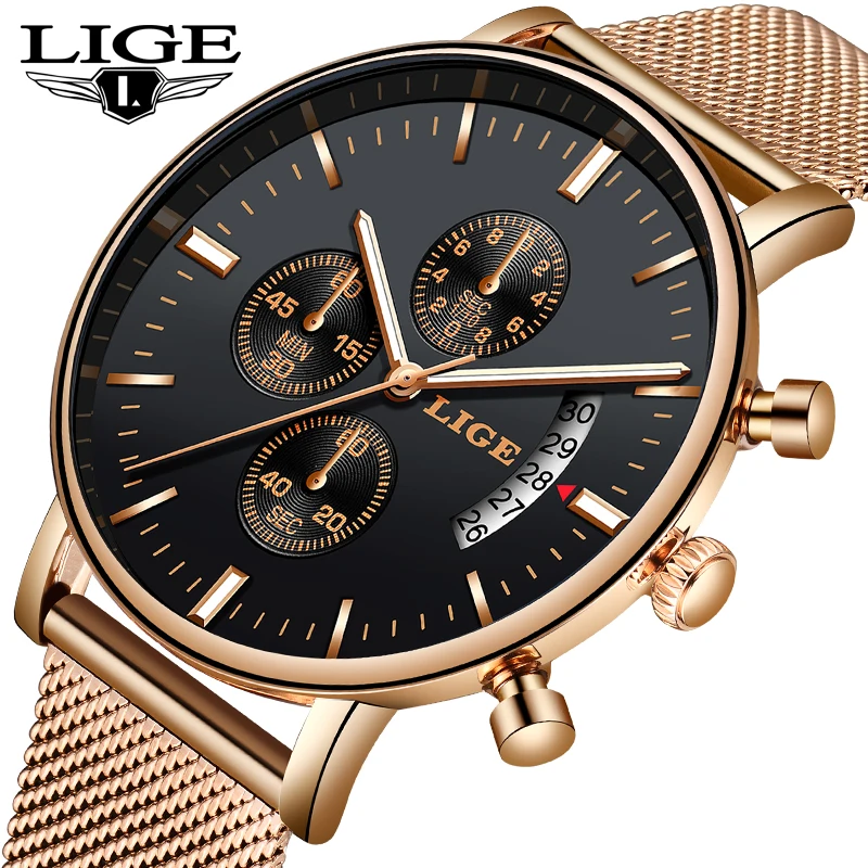 LIGE New Mens Watches Casual Fashion Watch Men Net with Waterproof Chronograph Watch Quartz Wristwatch Relogio Masculino
LIGE New Mens Watches Casual Fashion Watch Men Net with Waterproof Chronograph Watch Quartz Wristwatch Relogio Masculino