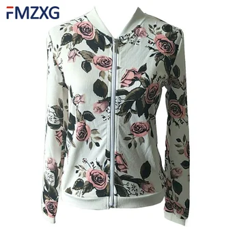 5XL flower zipper coat floral printed white baseball spring jacket women outwear casual cardigans jaqueta feminina clothes 
5XL flower zipper coat floral printed white baseball spring jacket women outwear casual cardigans jaqueta feminina clothes