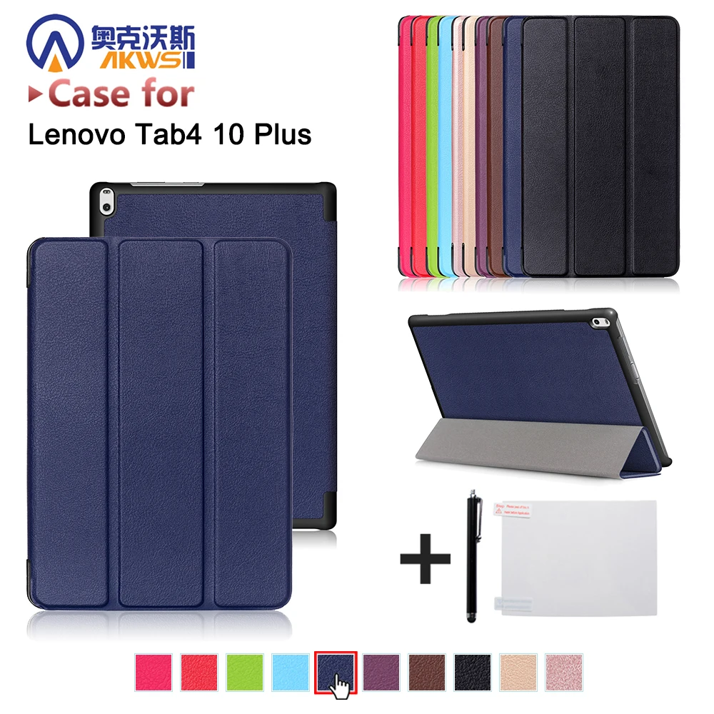 Кожаный чехол книжка для Lenovo TAB 4 10 Plus TB X704N /F / L Ультратонкий защитный Tab4 plus|case for