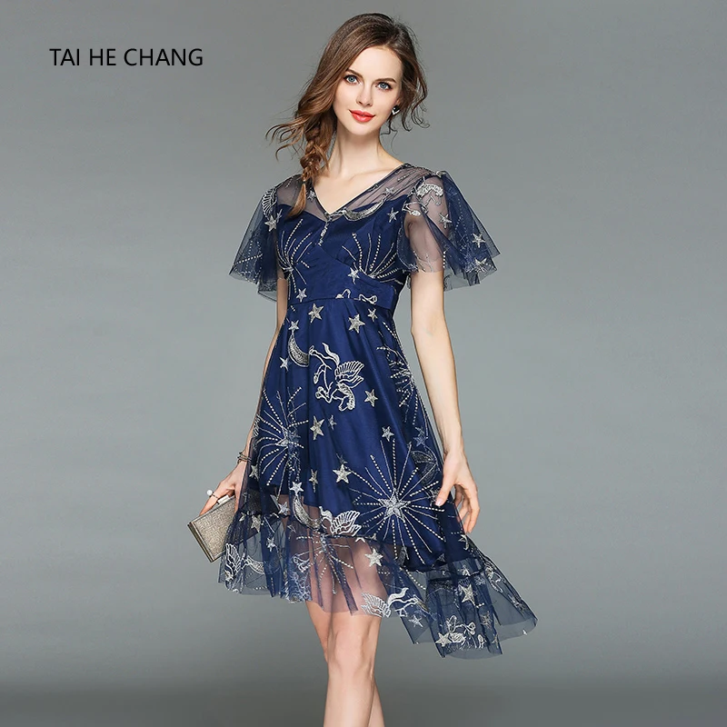 2018 women dress summer Short sleeve embroidery flower irregularity gauze Mesh Legging Dresses
2018 women dress summer Short sleeve embroidery flower irregularity gauze Mesh Legging Dresses