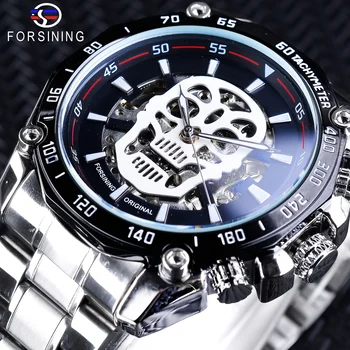Forsining Silver Clock Skull Design Luminous Men's Automatic Watches Top Brand Luxury Mechanical Skeleton Wrist Watches Male
Forsining Silver Clock Skull Design Luminous Men's Automatic Watches Top Brand Luxury Mechanical Skeleton Wrist Watches Male