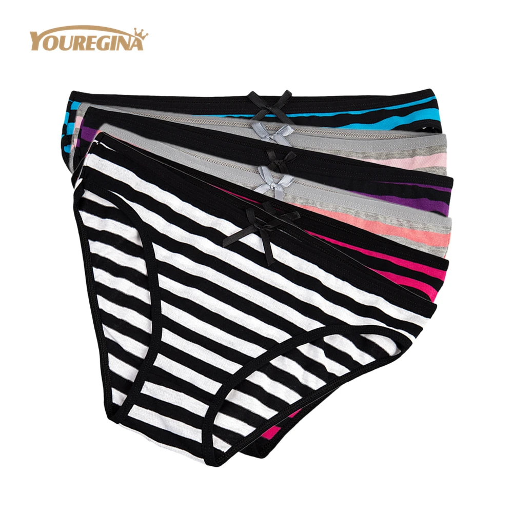 YOUREGINA Plus Size Women Cotton Panties Striped Briefs Female Breathable Underwear Woman Sexy Lace Lingerie Intimate 6pcs/lot
YOUREGINA Plus Size Women Cotton Panties Striped Briefs Female Breathable Underwear Woman Sexy Lace Lingerie Intimate 6pcs/lot