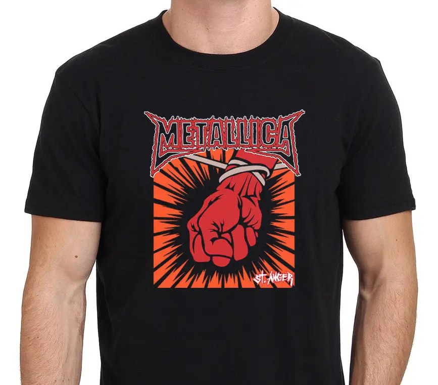 Metallica ул. гнев металл рок-группа Для мужчин логотип черная футболка Размеры S-3XL |