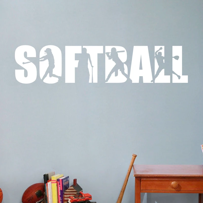 Softball silhouette clipart vinyl stickers decor