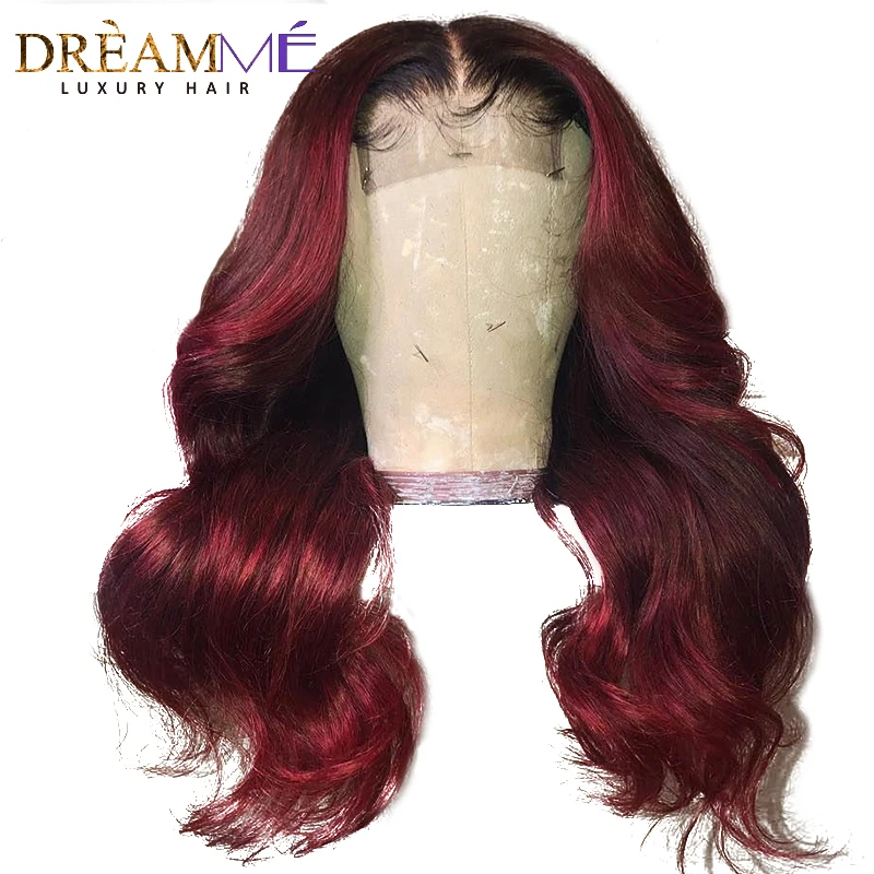 Ombre Red Lace Front Human Hair Wigs Burgundy Colored 13X6 Lace Front Wig Deep Part Ombre Human Hair Wig Remy Preplucked Wavy
Ombre Red Lace Front Human Hair Wigs Burgundy Colored 13X6 Lace Front Wig Deep Part Ombre Human Hair Wig Remy Preplucked Wavy