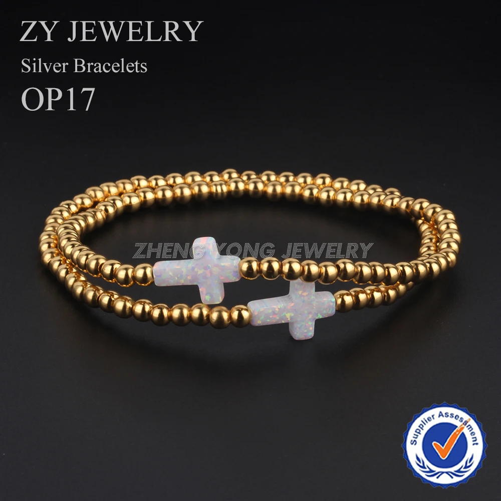 Plating Gold 3mm Silver Beads Opal Jewelry Bracelet 9x12mm Cross Opal Stone Bracelet for Women
Plating Gold 3mm Silver Beads Opal Jewelry Bracelet 9x12mm Cross Opal Stone Bracelet for Women