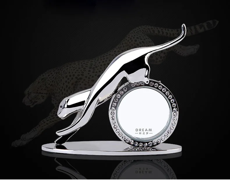 Simulation Animals Cheetah Car Perfume Ornaments For Car Creative Gold & Silver Golden Leopard Car Accessories Ornaments NO.3581
