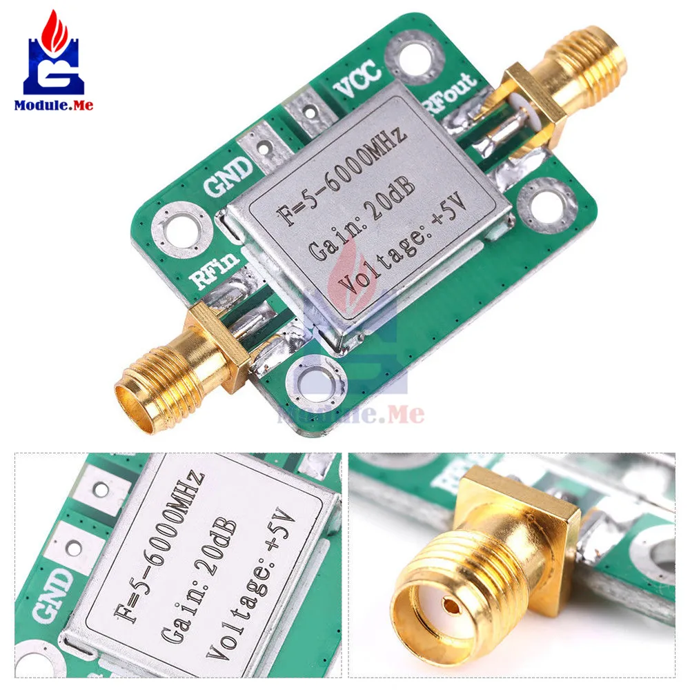 LNA 5 -6000MHz RF Broadband Gain 20dB Low Noise Amplifier Module with Shielding Shell for Shortwave FM TV Audio Amplifier Board
LNA 5 -6000MHz RF Broadband Gain 20dB Low Noise Amplifier Module with Shielding Shell for Shortwave FM TV Audio Amplifier Board