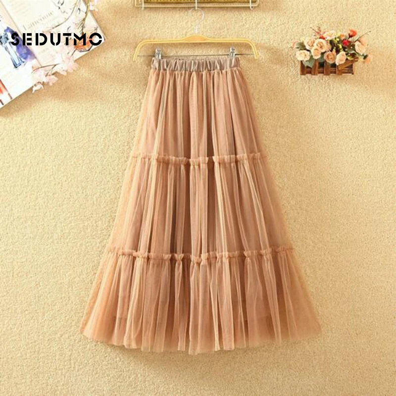 SEDUTMO Winter Tulle Skirts Women Pleated High Waist Long Skirt Elastic Black Vintage Classic Maxi Tutu Skirt ED042
SEDUTMO Winter Tulle Skirts Women Pleated High Waist Long Skirt Elastic Black Vintage Classic Maxi Tutu Skirt ED042