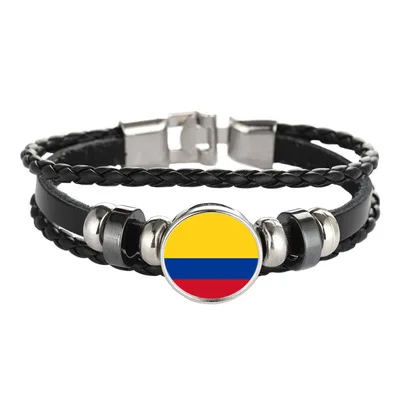 New Customized Colombia Flag Bracelets Trendy Leather Colombia Bracelets For Women Men
New Customized Colombia Flag Bracelets Trendy Leather Colombia Bracelets For Women Men