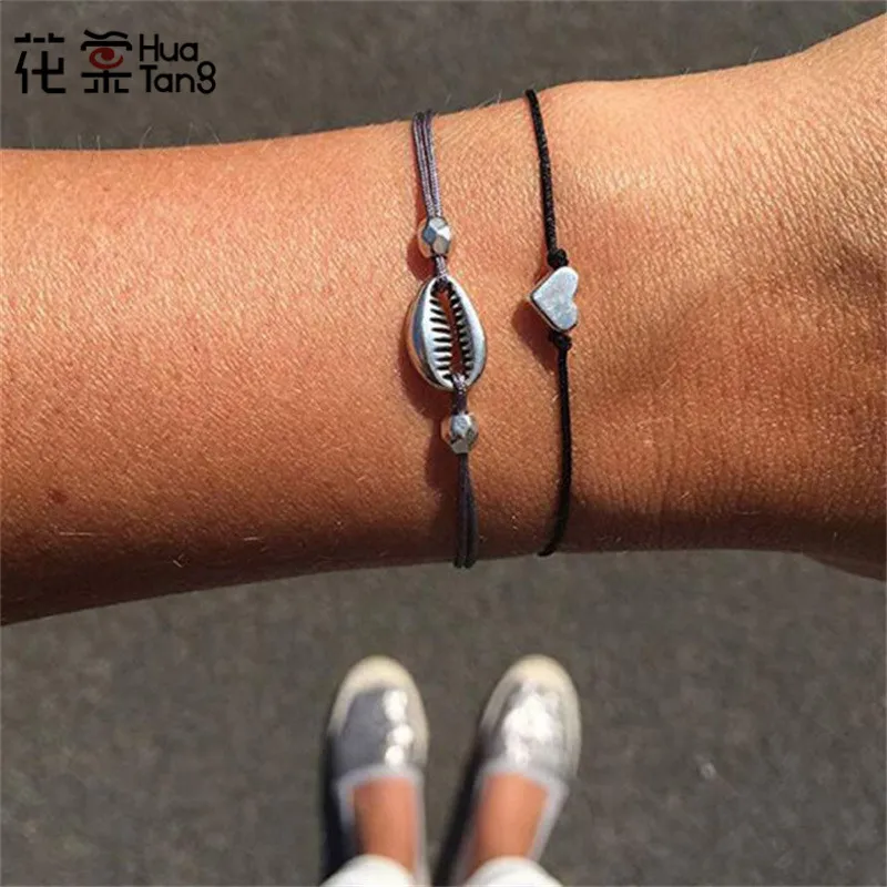 HuaTang Bohemian Leather Rope Bracelet Geometric Shell Love Heart Rope Bracelets Womens Fashion Statement Jewelry 5943
HuaTang Bohemian Leather Rope Bracelet Geometric Shell Love Heart Rope Bracelets Womens Fashion Statement Jewelry 5943