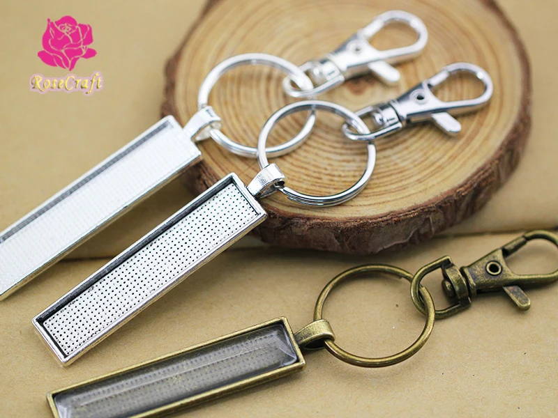 Keychain Rectangle Pendant Tray Setting 10x50mm Blank+Key Split Ring+Lobster Clasps+10x50mm Clear Glass Cabochon 5/10/20 Kits
Keychain Rectangle Pendant Tray Setting 10x50mm Blank+Key Split Ring+Lobster Clasps+10x50mm Clear Glass Cabochon 5/10/20 Kits