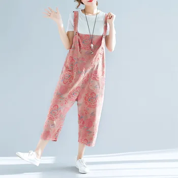 Women Summer Literary Retro Large Size Printed Bib Pink Ankle-length Jumpsuits Strap Fashion Casual Pants XL-01
Women Summer Literary Retro Large Size Printed Bib Pink Ankle-length Jumpsuits Strap Fashion Casual Pants XL-01