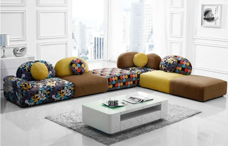 Image Hot sell Fabric sectional sofa set,living room section sofa, colorfull sofa,fashion design