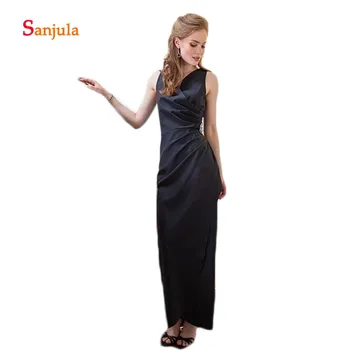 V Neck Black Satin Formal Dress for Women Floor Length Elegant Mother of the Bride Dress Pleats Beaded vestido de madrinha D355
V Neck Black Satin Formal Dress for Women Floor Length Elegant Mother of the Bride Dress Pleats Beaded vestido de madrinha D355