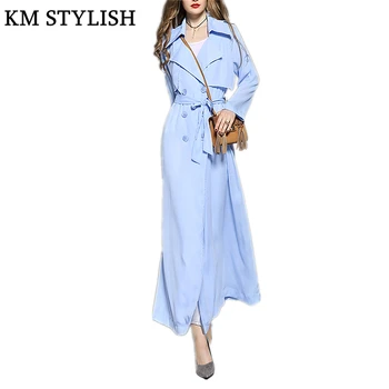 Autumn wind is not cold ~ 2019 early autumn Loose Elegant Coat Lapel Double-breasted British Chiffon Thin Long Trench Beige Blue 
Autumn wind is not cold ~ 2019 early autumn Loose Elegant Coat Lapel Double-breasted British Chiffon Thin Long Trench Beige Blue