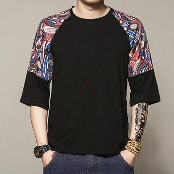Men T-Shirt Vintage Printing Half Sleeve Tops&Tees Chinese Style 2019 New Summer T shirt Patchwork Loose Casual Tshirt Man Sale 
Men T-Shirt Vintage Printing Half Sleeve Tops&Tees Chinese Style 2019 New Summer T shirt Patchwork Loose Casual Tshirt Man Sale