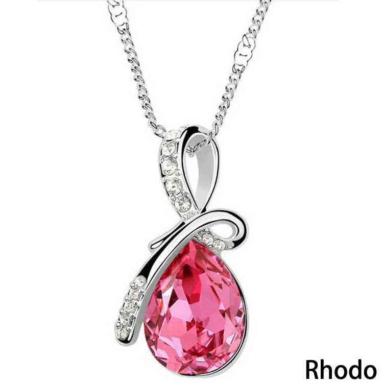 New 2018 Austria Crystal Jewelry Water Drop Pendants Necklaces White Gold Silver Plated for Women Gift
New 2018 Austria Crystal Jewelry Water Drop Pendants Necklaces White Gold Silver Plated for Women Gift