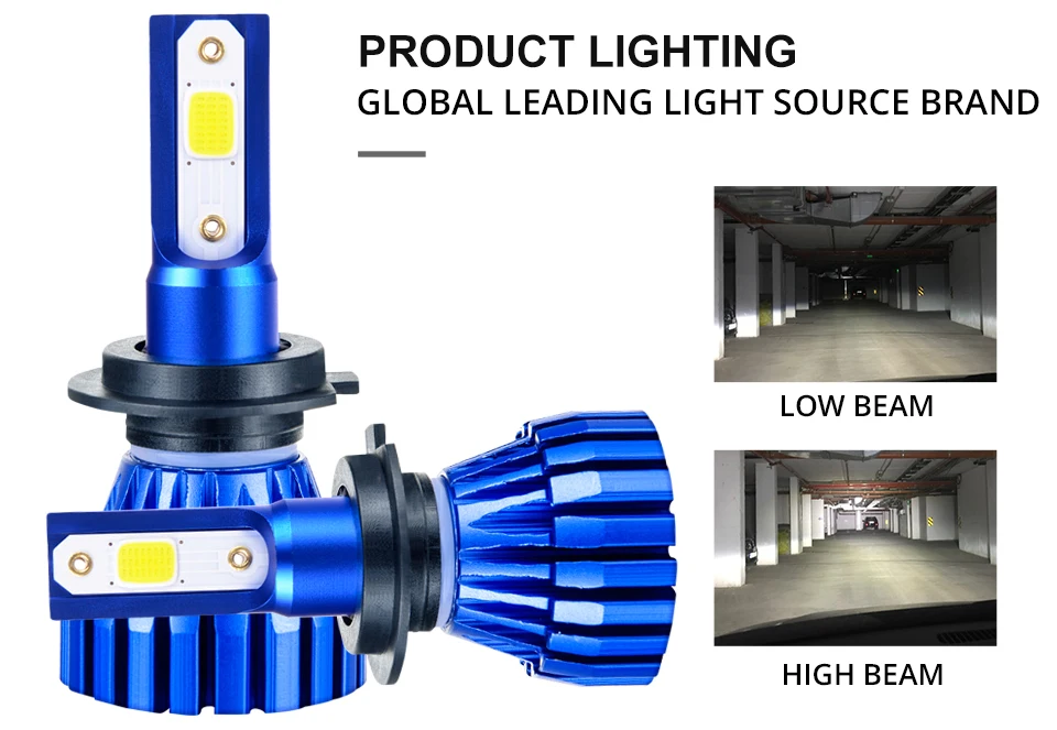Aceersun LED Fog light car Motorcycle H7 H1 9005 9006 H11 H3 Fanless 12V 24V COB Chip 4300K IP67 Spotlight MINI car accessories (7)