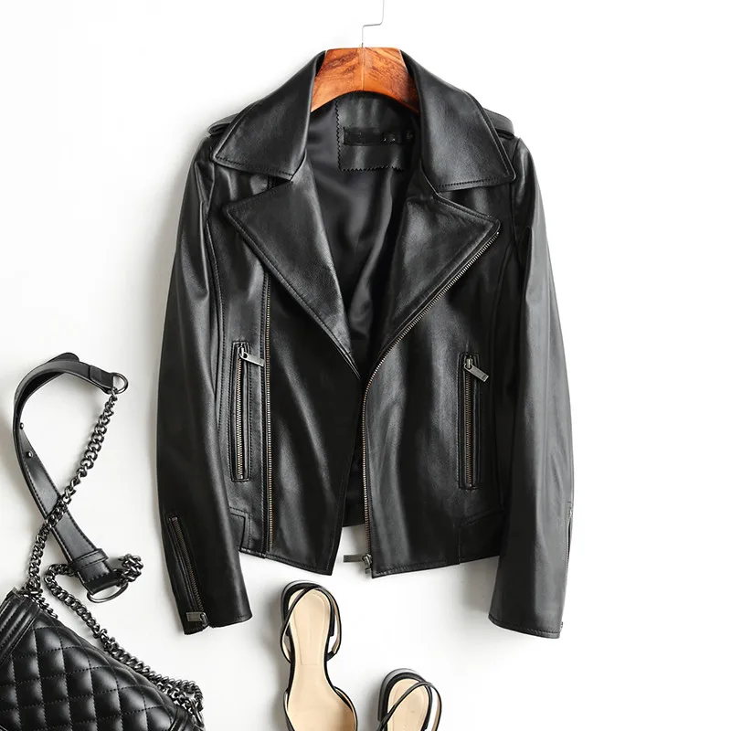 2019 100% Real Sheepskin Coat Female Spring Autumn Short Genuine Leather Jacket Women Black Leather Jackets chaqueta mujer XQ067
2019 100% Real Sheepskin Coat Female Spring Autumn Short Genuine Leather Jacket Women Black Leather Jackets chaqueta mujer XQ067