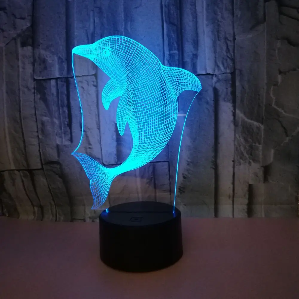 

Dolphin 3d Nightlight Colorful Touch Remote Control Led 3d Lamp Visual Gifts Led Night Light Luminaria De Mesa Kids Lamp